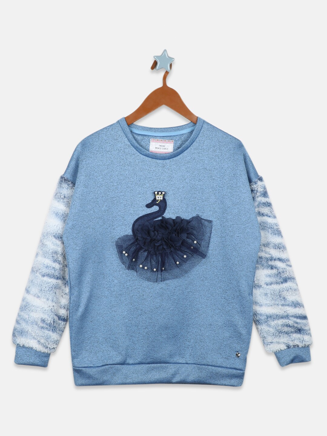 

Monte Carlo Girls Embellished Round Neck Sweatshirt, Blue
