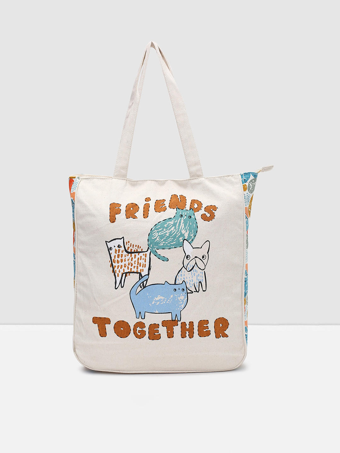 

max Printed Oversized Shopper Tote Bag, Off white