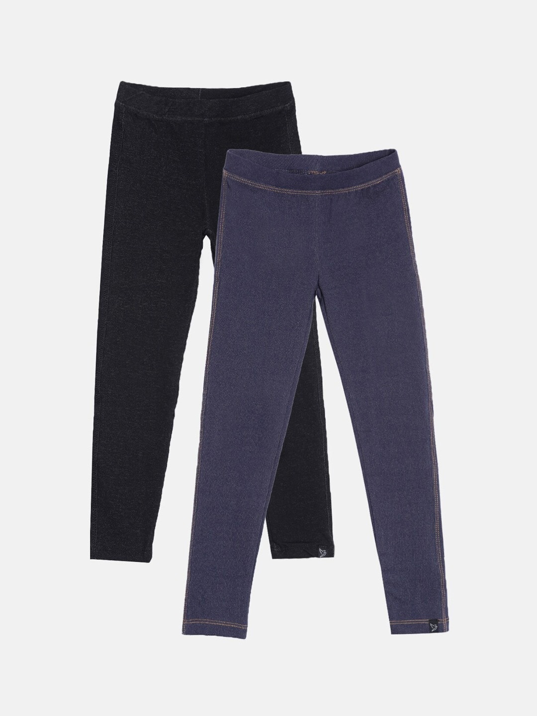 

TWIN BIRDS Pack Of 2 Cotton Ankle-Length Leggings, Black