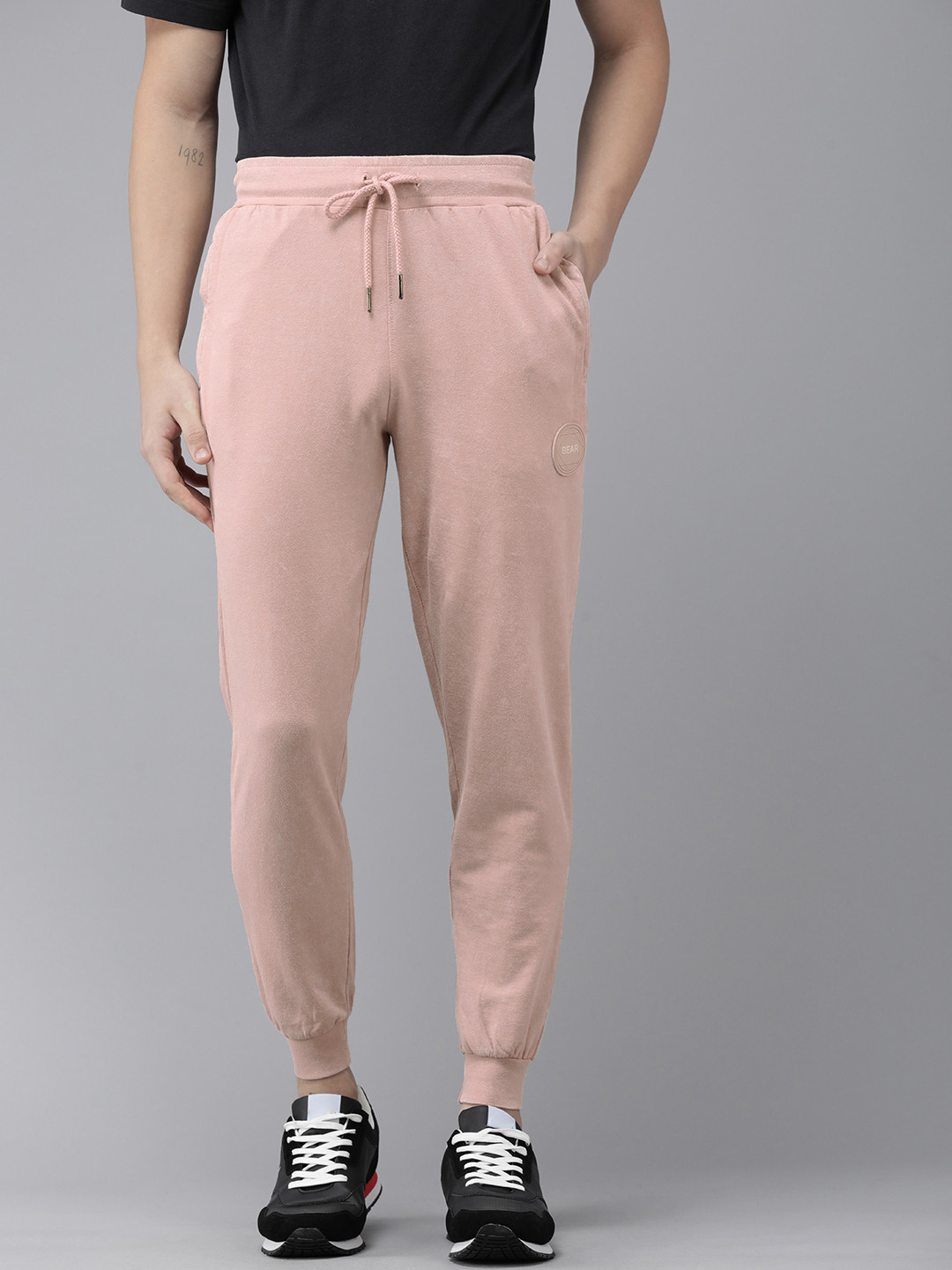 

THE BEAR HOUSE Ardor Edition Slim Fit Pure Cotton Joggers, Pink