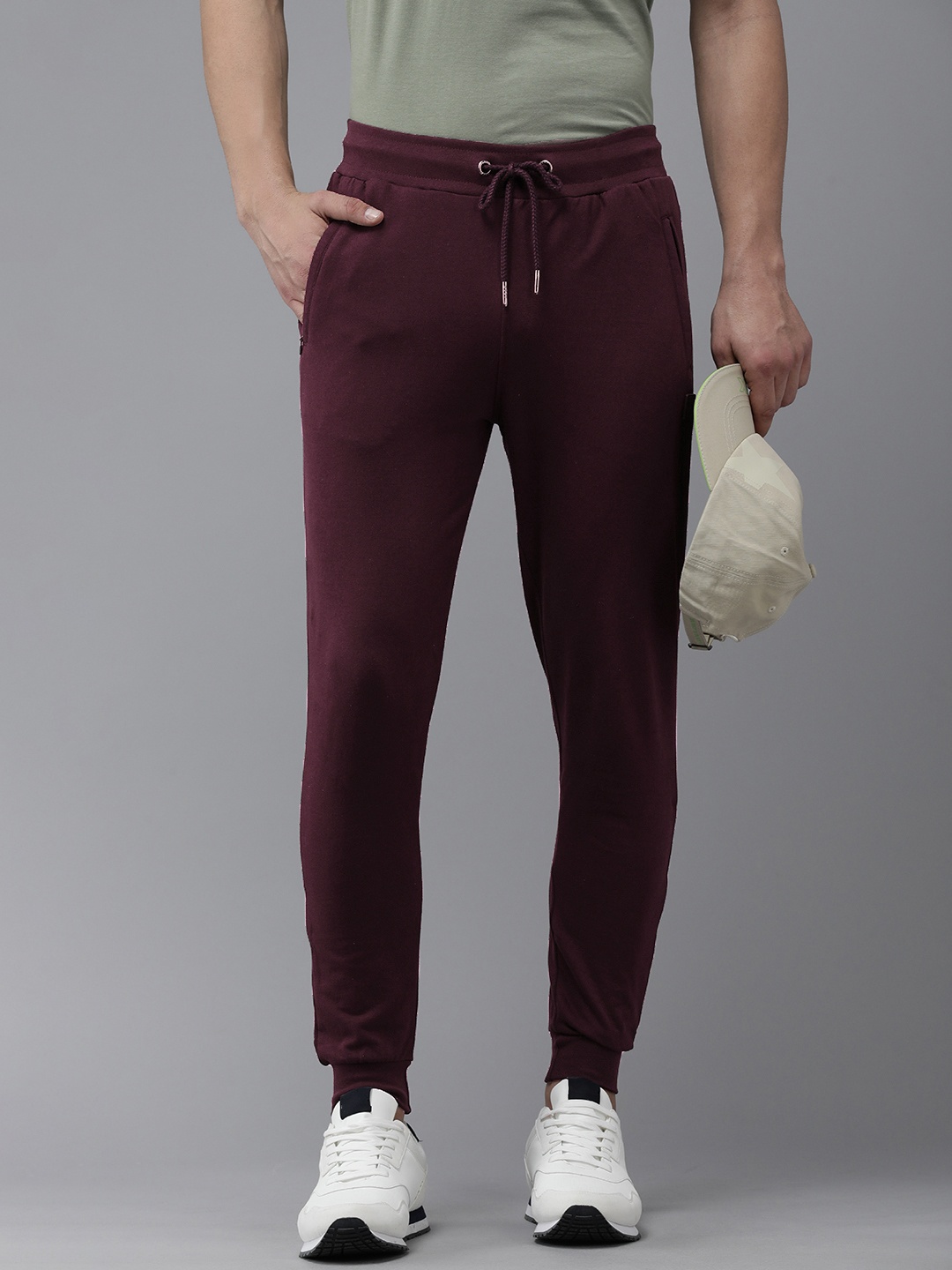 

THE BEAR HOUSE Ardor Edition Men Pure Cotton Slim Fit Track Pants, Maroon