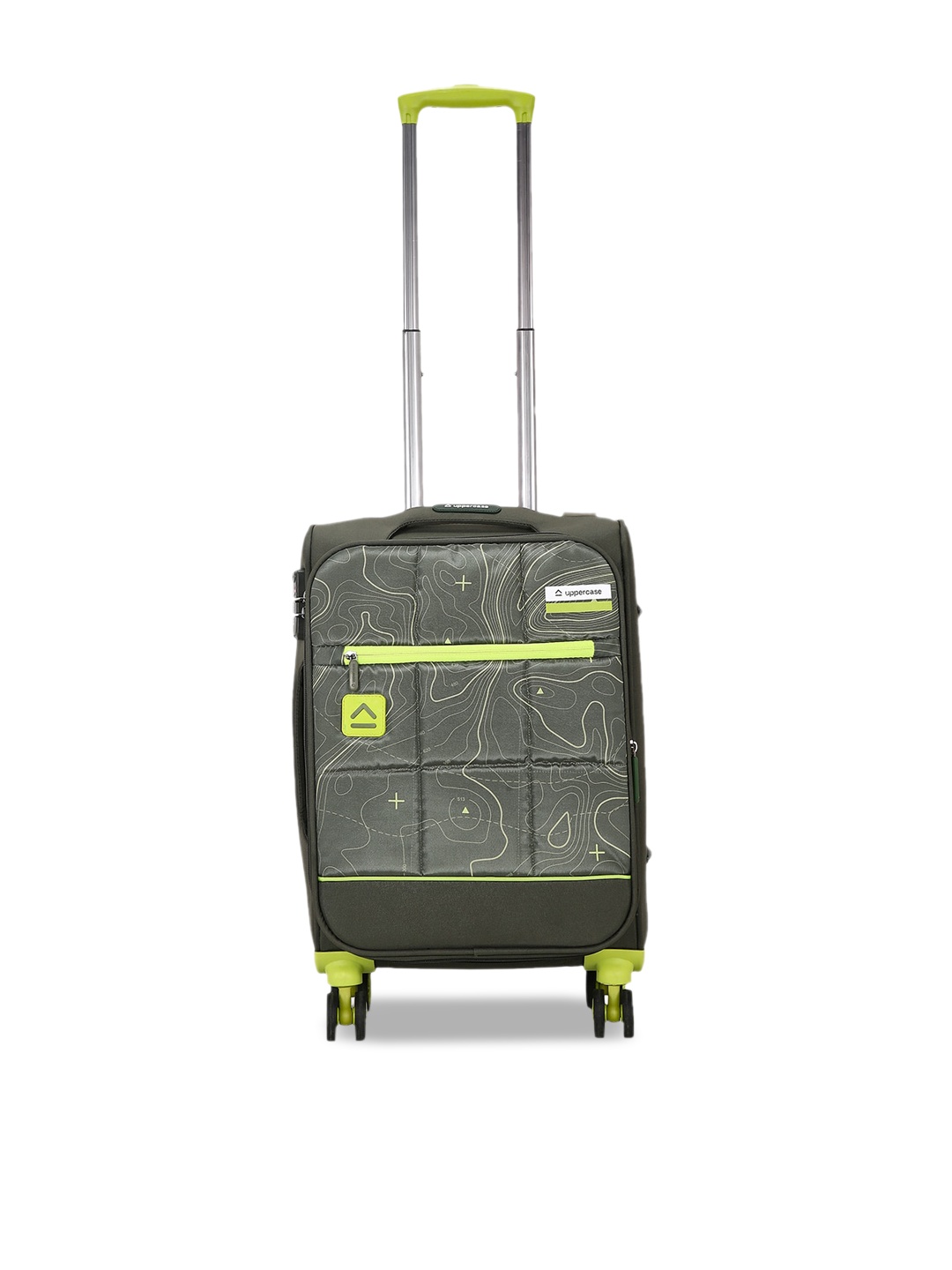 

uppercase Printed Cabin Trolley Bag, Olive