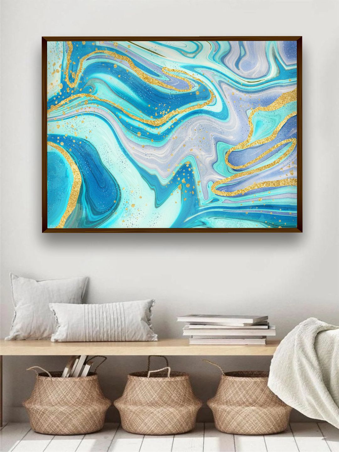 

The Art House Blue & Yellow Abstract Painting Wall Art