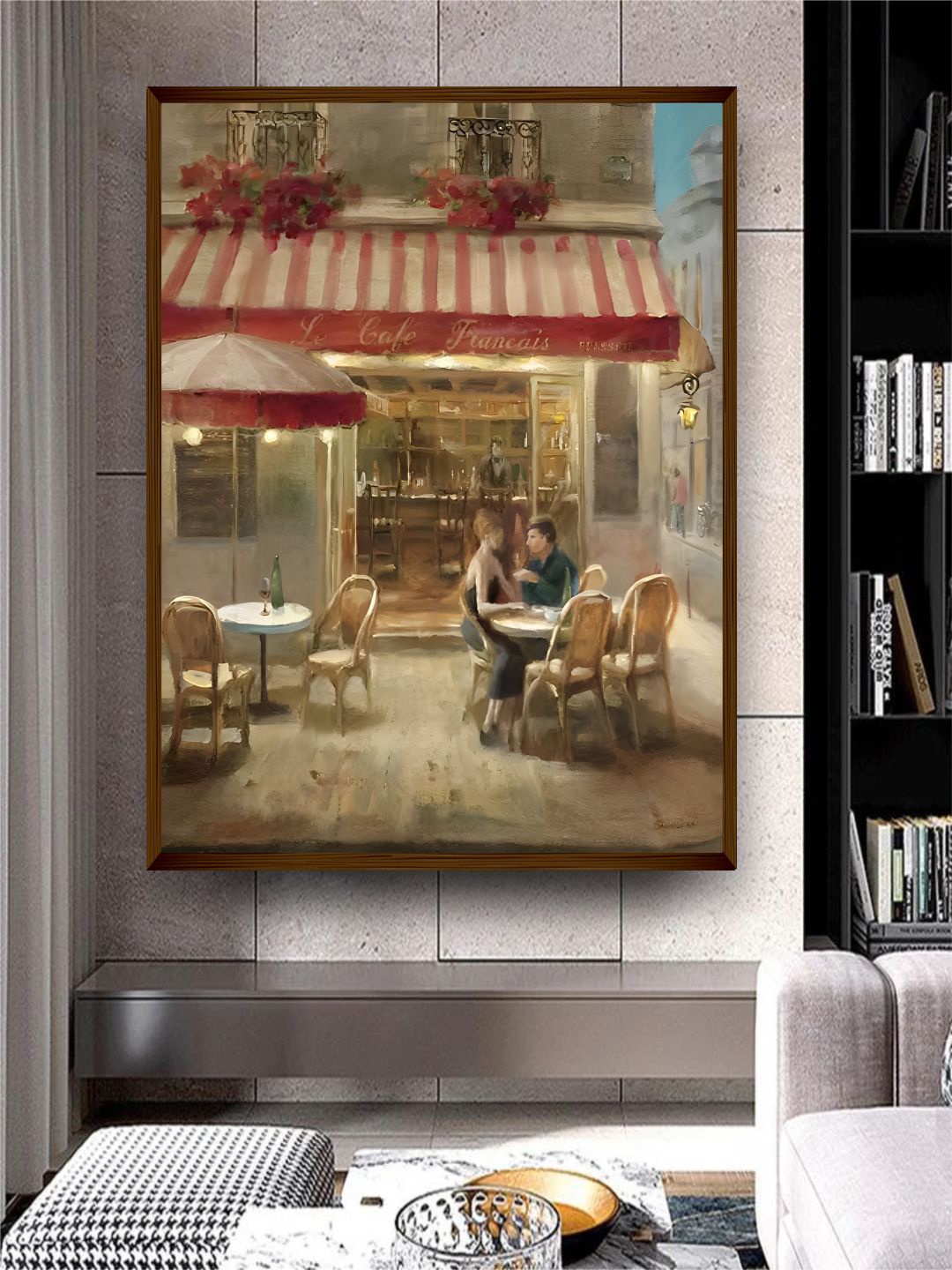 

The Art House Beige & Red Abstract Painting Wall Art, Brown