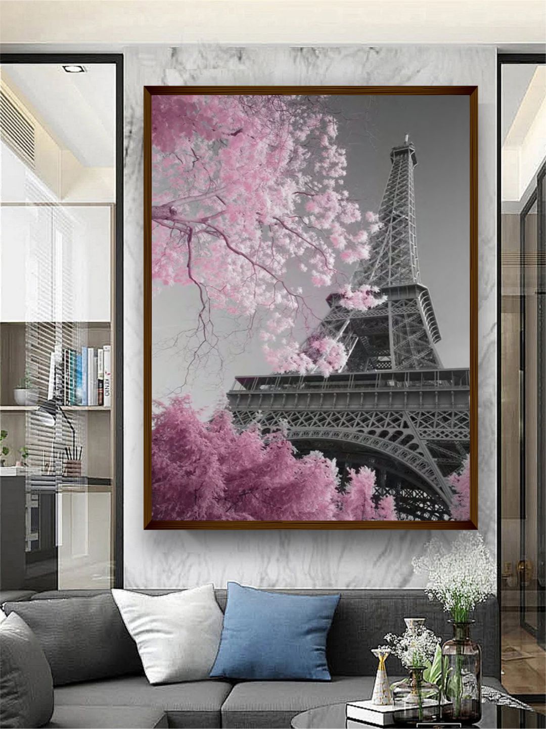

The Art House Grey & Pink Landscape Painting Framed Wall Art