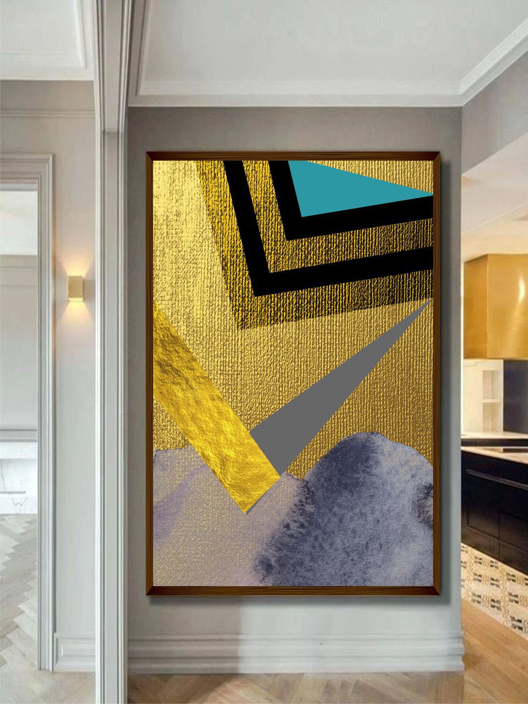 

The Art House Yellow & Grey Abstract Painting Framed Wall Art
