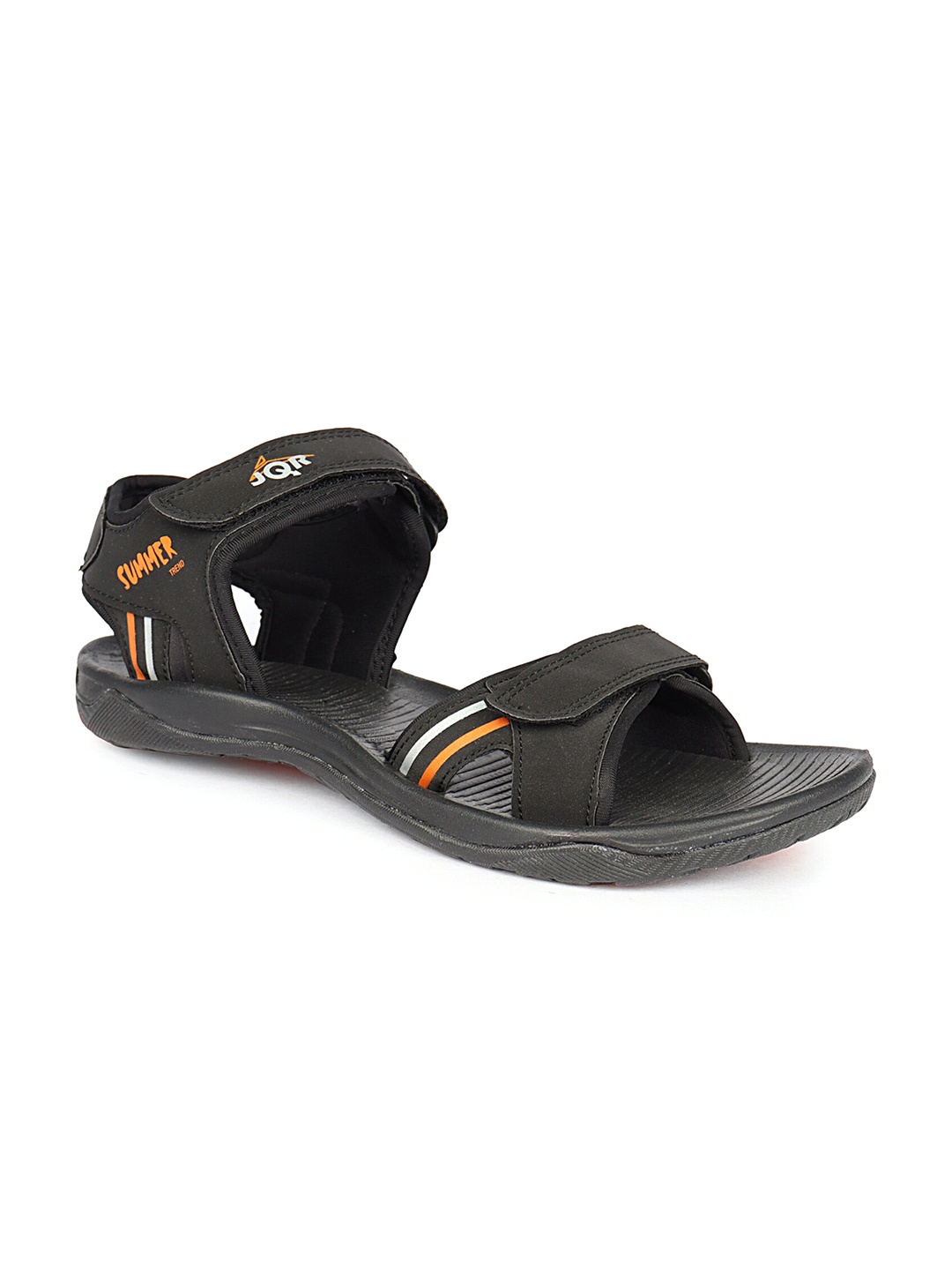 

JQR Men FLY-007 Velcro Sports Sandal, Black