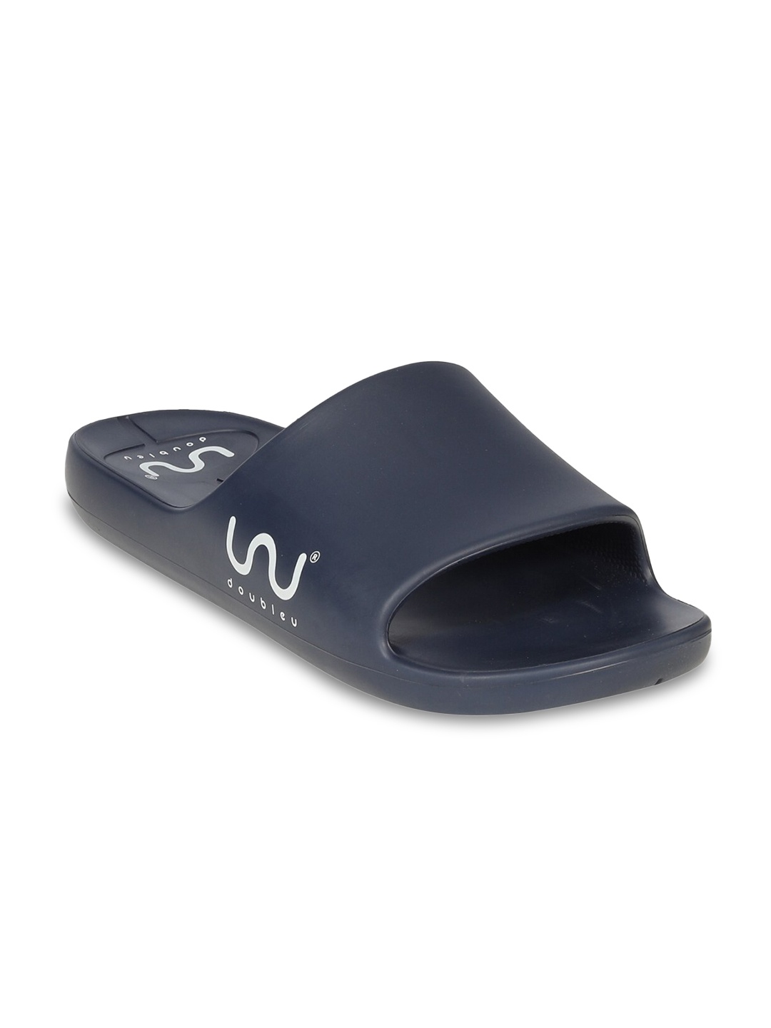 

Doubleu Men Rubber Sliders, Navy blue