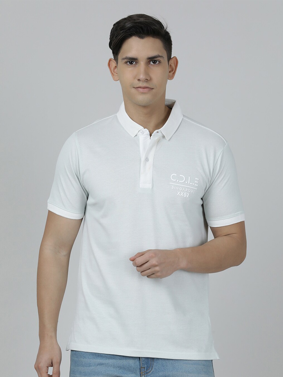 

Crocodile Polo Collar Cotton Slim Fit T-shirt, White