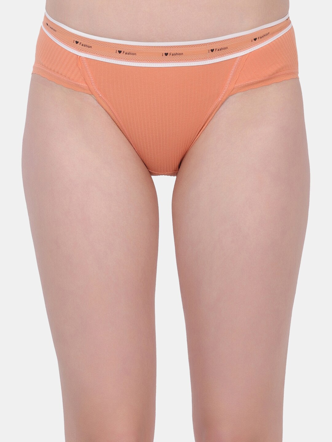

Amour Secret Women Ribbed Mid Rise Anti-Bacterial Bikini Briefs, Orange