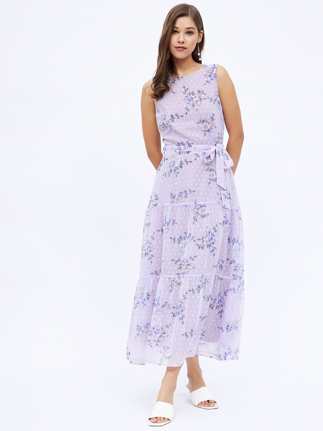 

Harpa Floral Georgette A-Line Dress, Mauve