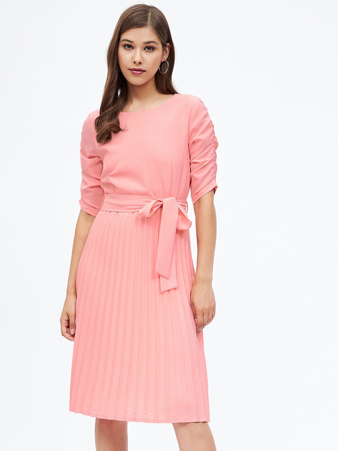

Harpa Accordion Pleated A-Line Dress, Pink