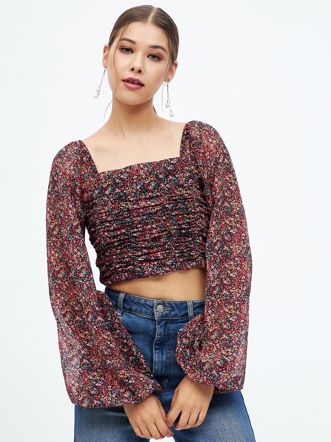 

Harpa Floral Printed Crop Top, Multi