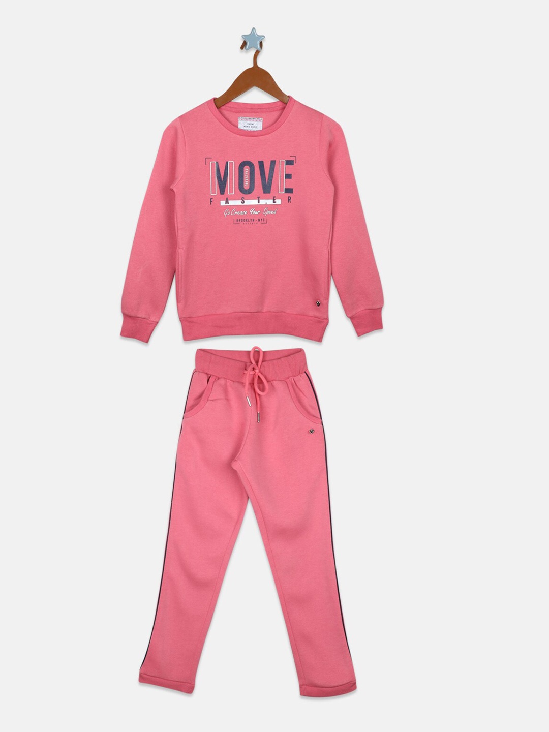

Monte Carlo Girls Typography Printed Tracksuit, Pink