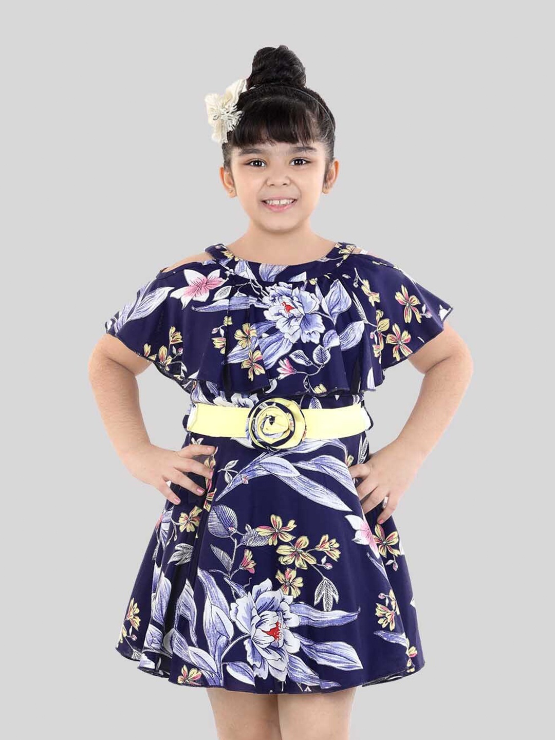 

Naughty Ninos Girls Floral A-Line Dress, Navy blue