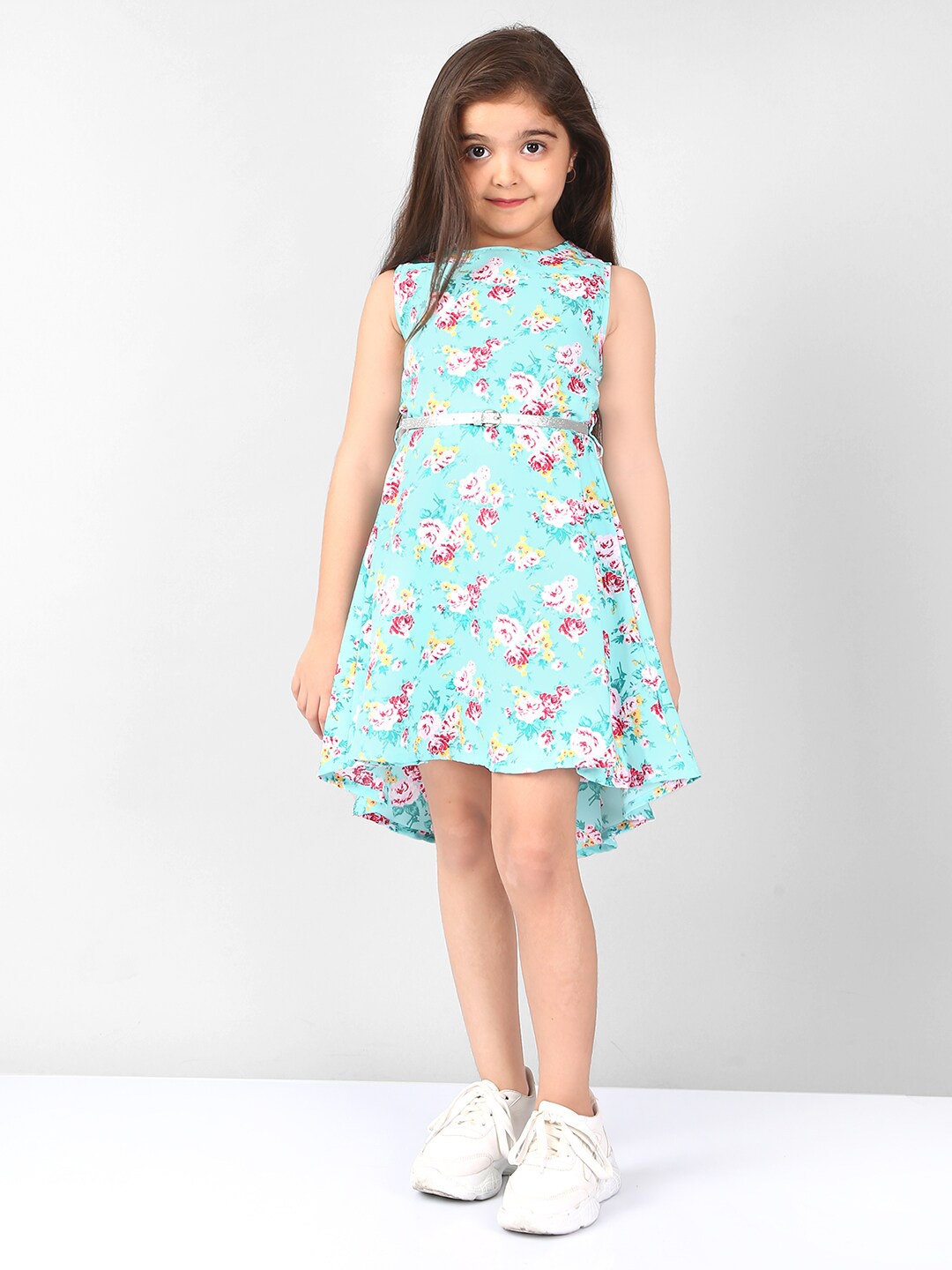 

Naughty Ninos Girls Floral Crepe A-Line Dress, Sea green