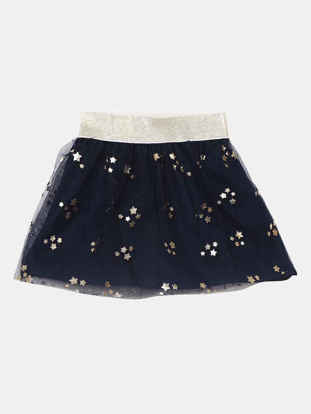 

V-Mart Infant Girls Printed Flared Skirt, Navy blue