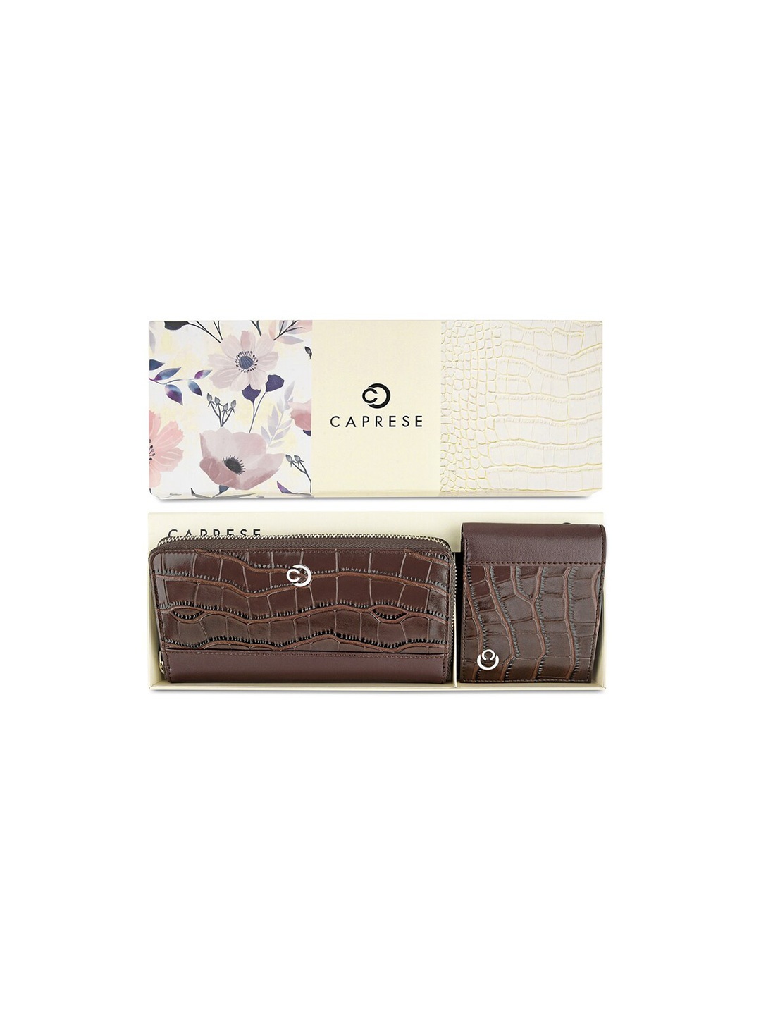

Caprese Set Of 2 Textured Wallet Combo, Brown