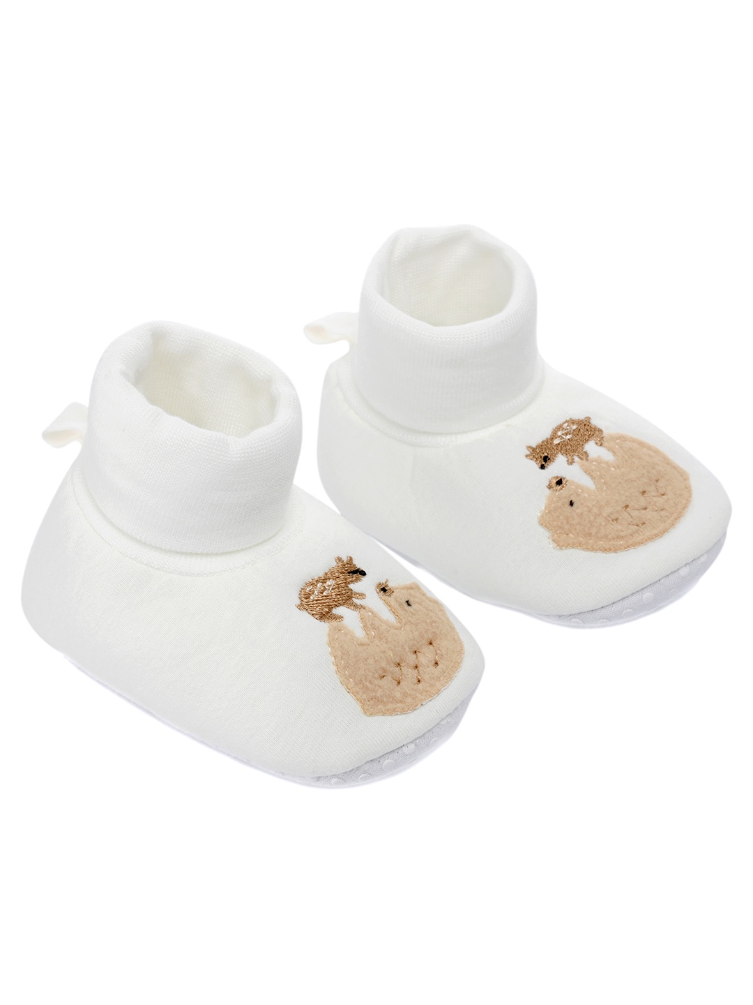 

mothercare Infants Bear Applique Padded Booties, White