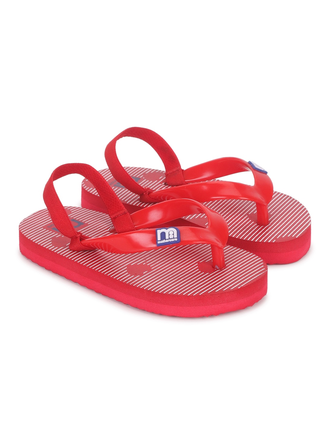 

mothercare Girls Striped Thong Flip Flops, Red