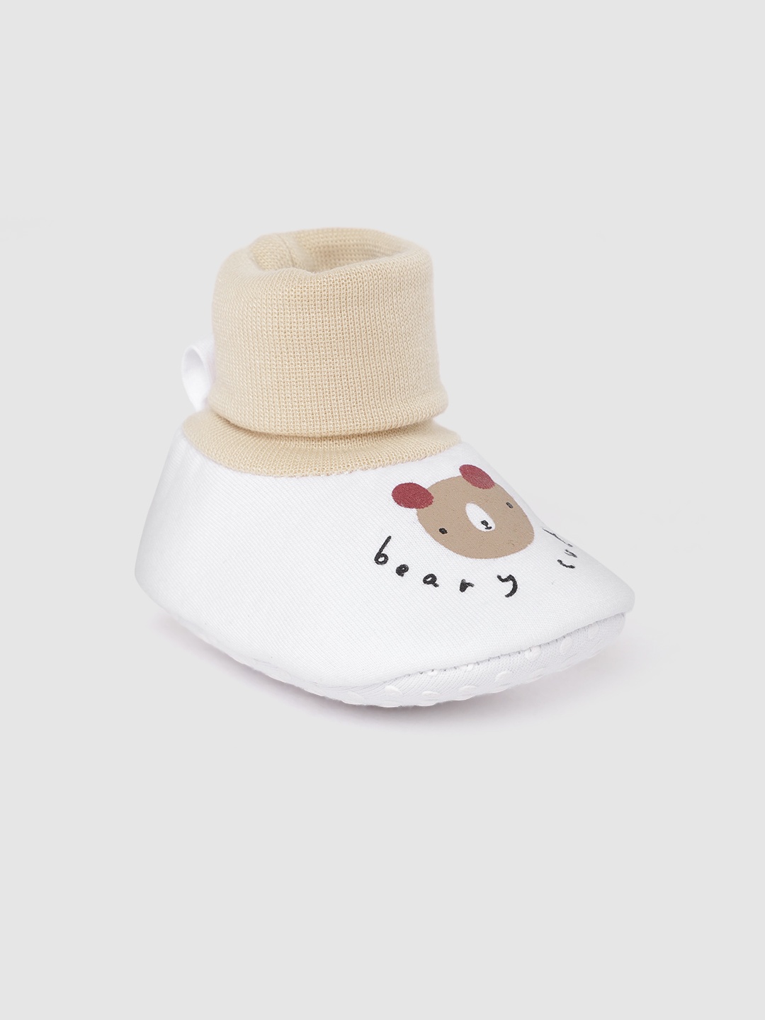 

mothercare Infant Kids Graphic Printed Ankle-Length Cotton Booties, White