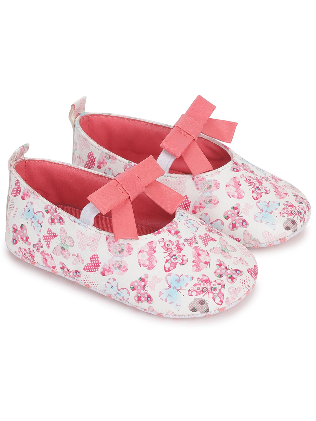 

mothercare Infant Girls Conversational Print Pram Booties With Bow Detail, White