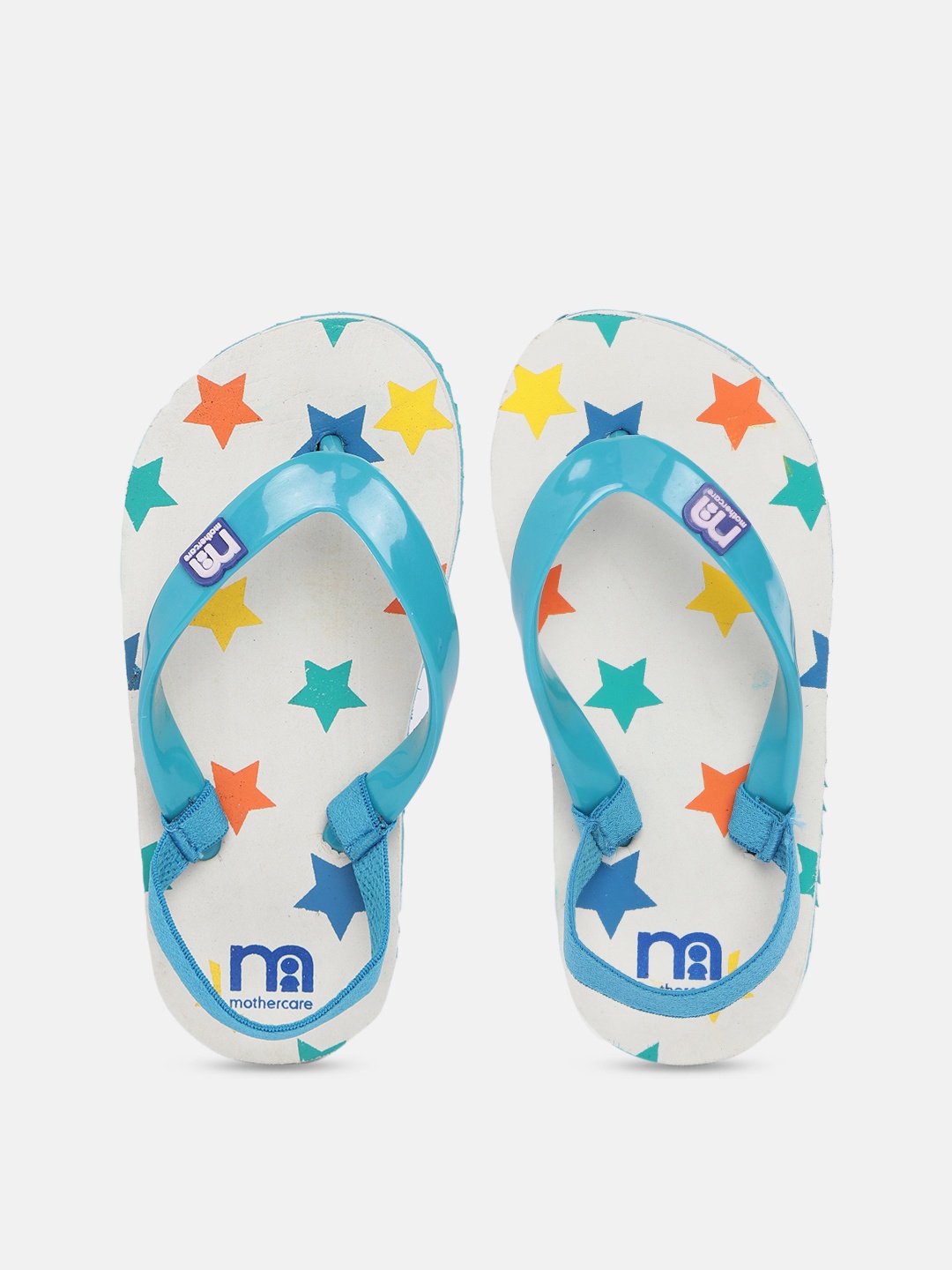 

mothercare Unisex Kids Conversational Print Rubber Thong Flip Flops With Backstrap, Teal