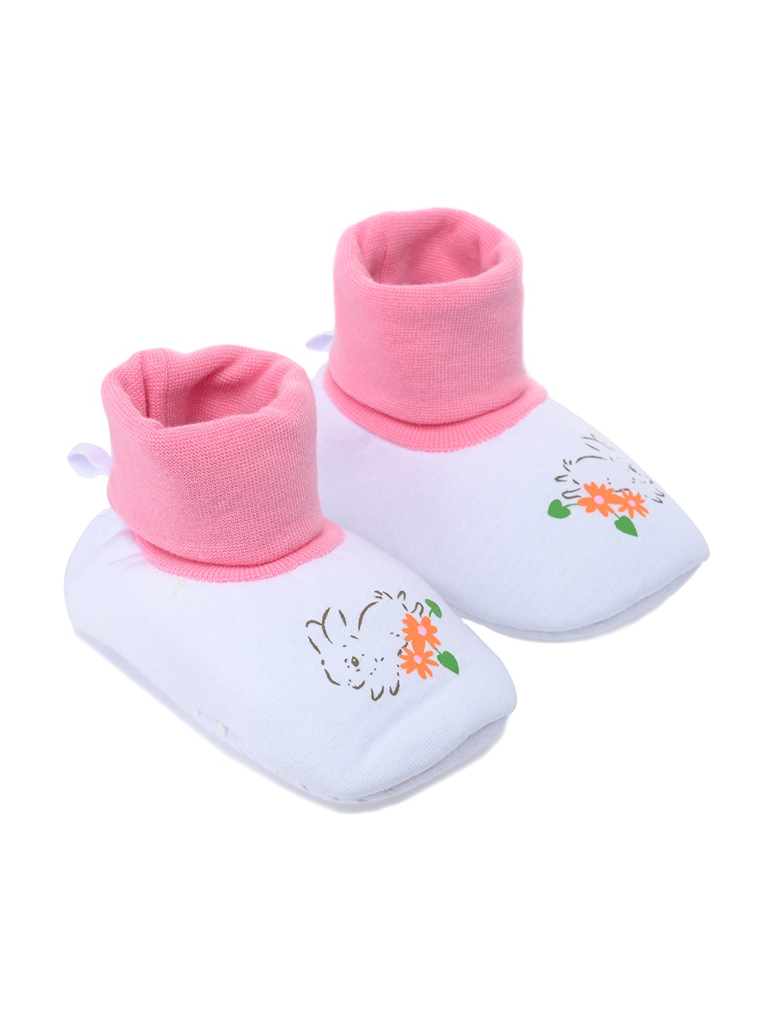 

mothercare Infant Girls Rabbit Print Baggies Mid-Top Booties, White