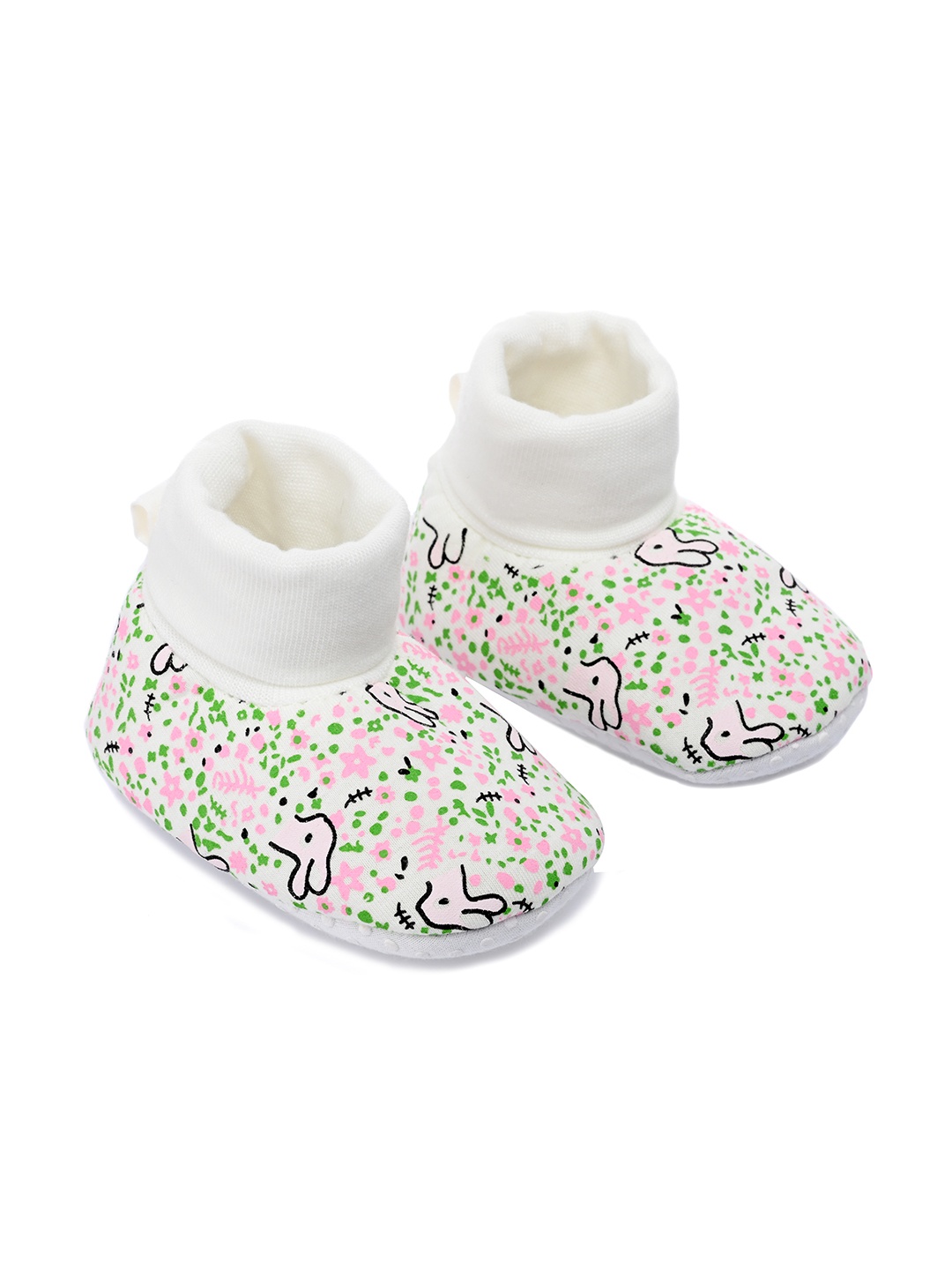 

mothercare Infant Girls Floral Print Baggies Mid-Top Booties, White