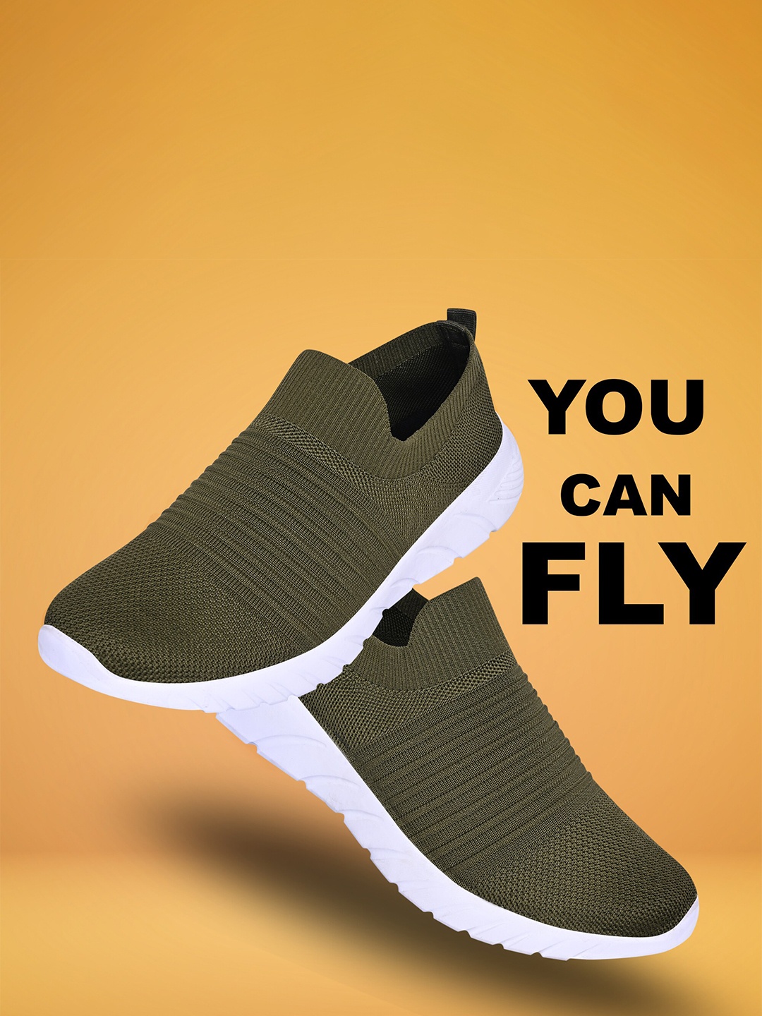 

TPENT Men Mesh Running Non-Marking Anti Odour Shoes, Olive