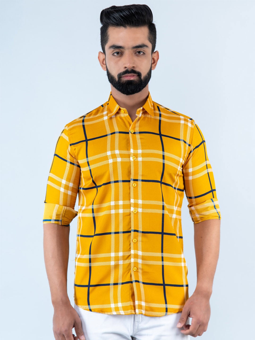 

Tistabene Men Checked Casual Shirt, Mustard