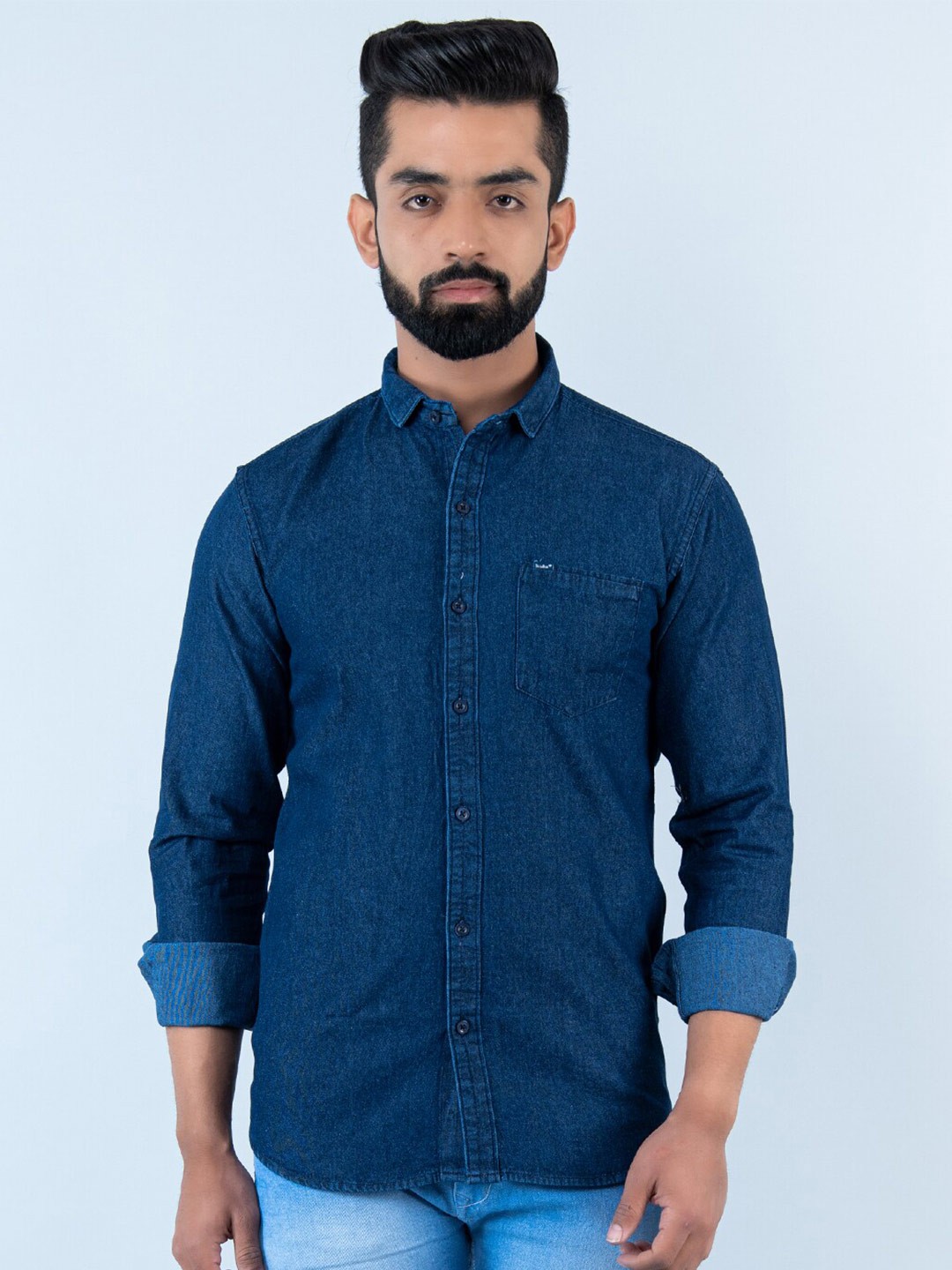 

Tistabene Spread Collar Casual Cotton Shirt, Blue