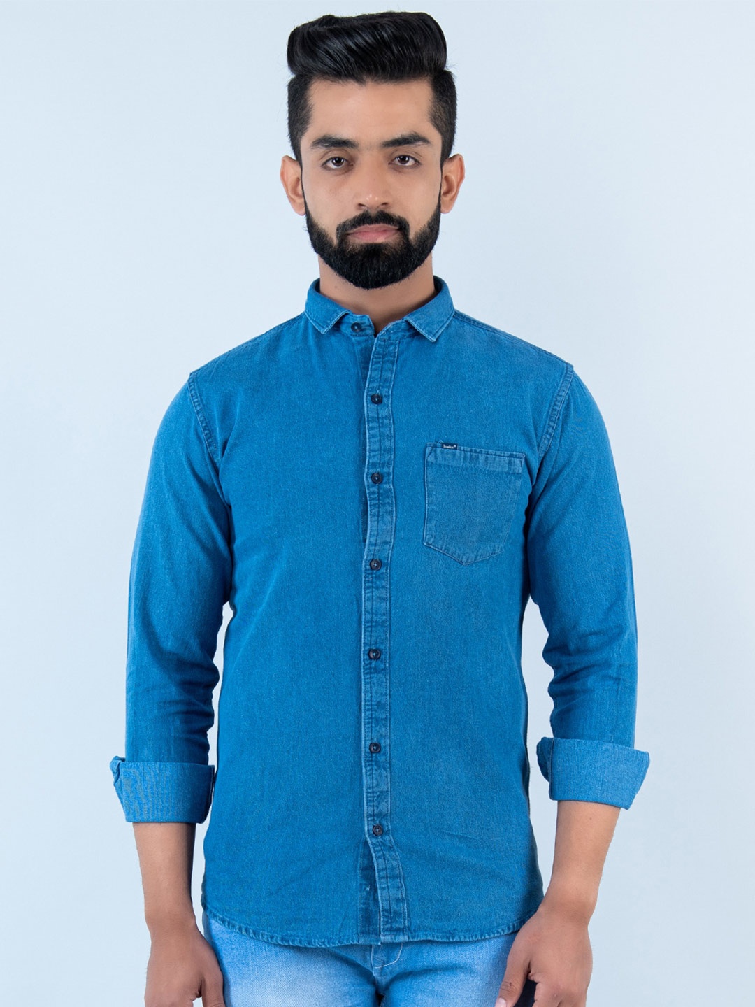 

Tistabene Men Casual Cotton Shirt, Blue