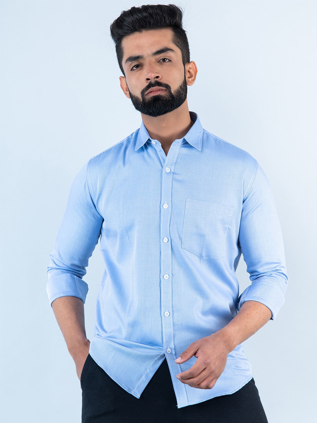 

Tistabene Men Casual Cotton Shirt, Blue