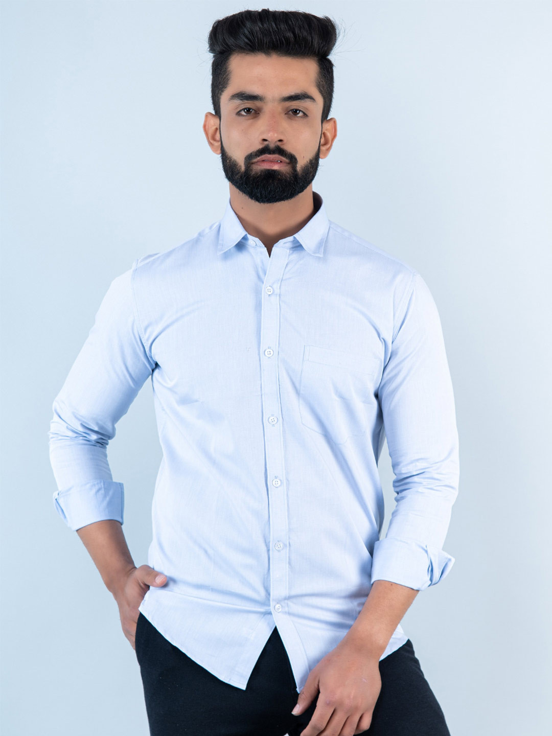 

Tistabene Men Casual Cotton Shirt, Blue