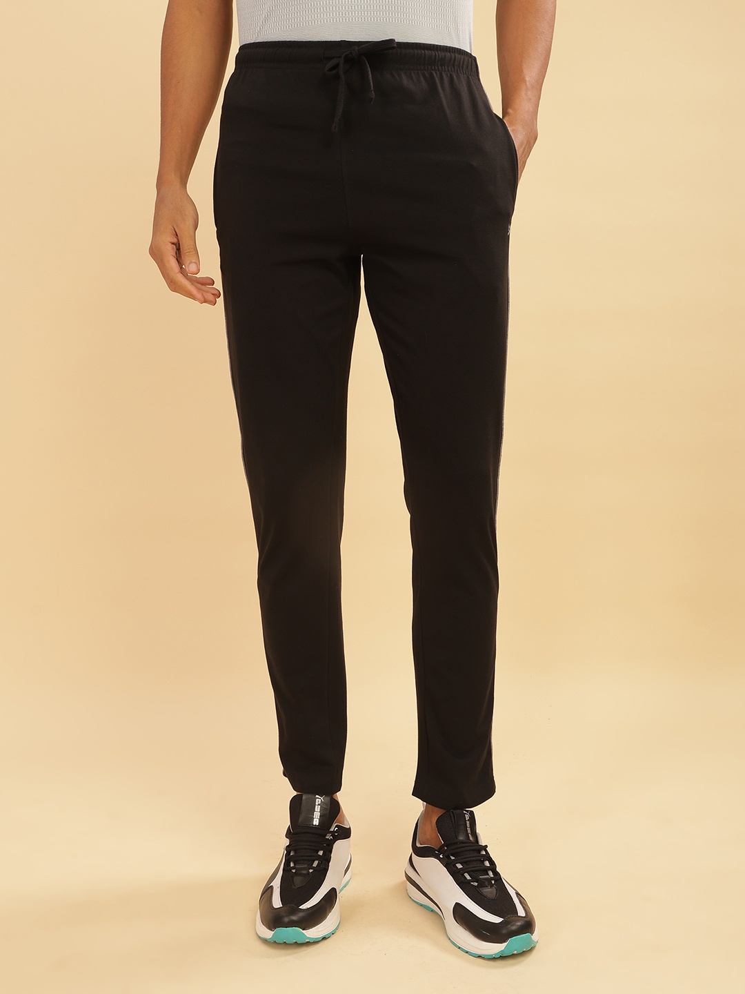 

Force NXT Men Solid Super Combed Cotton Track Pants, Black