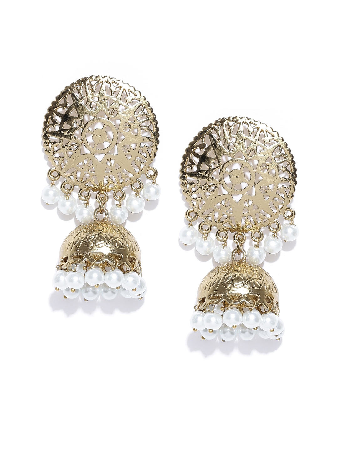 

Zaveri Pearls Gold-Toned Circular Jhumkas