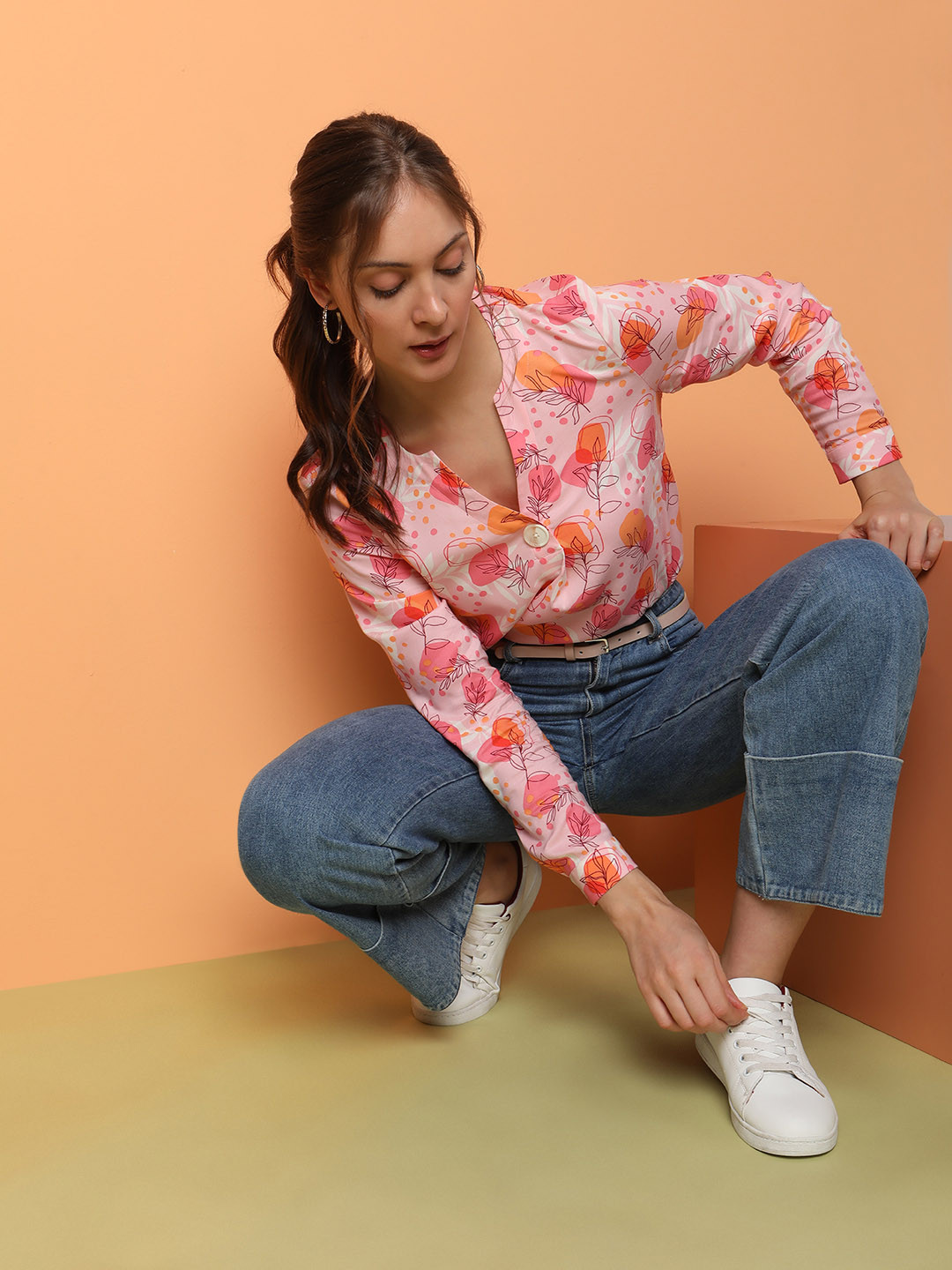

Vero Moda Floral Printed Top, Pink