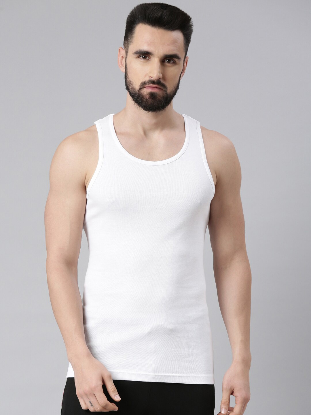 

Force NXT Men Pack Of 5 Cotton Innerwear Basic Vests, White