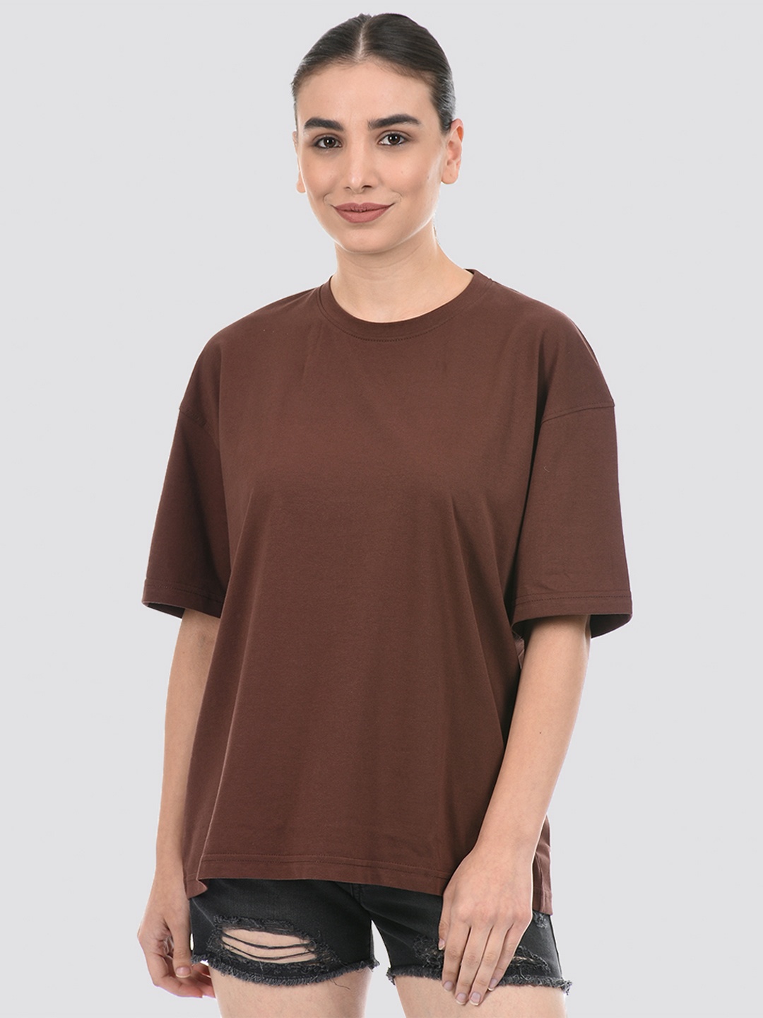 

ONEWAY Cotton Oversized T-Shirt, Brown