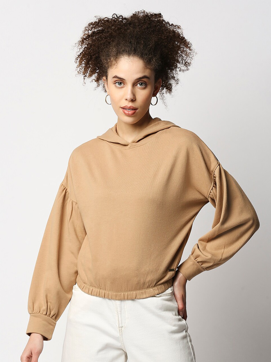 

Disrupt Women Hooded Cotton Sweatshirt, Beige