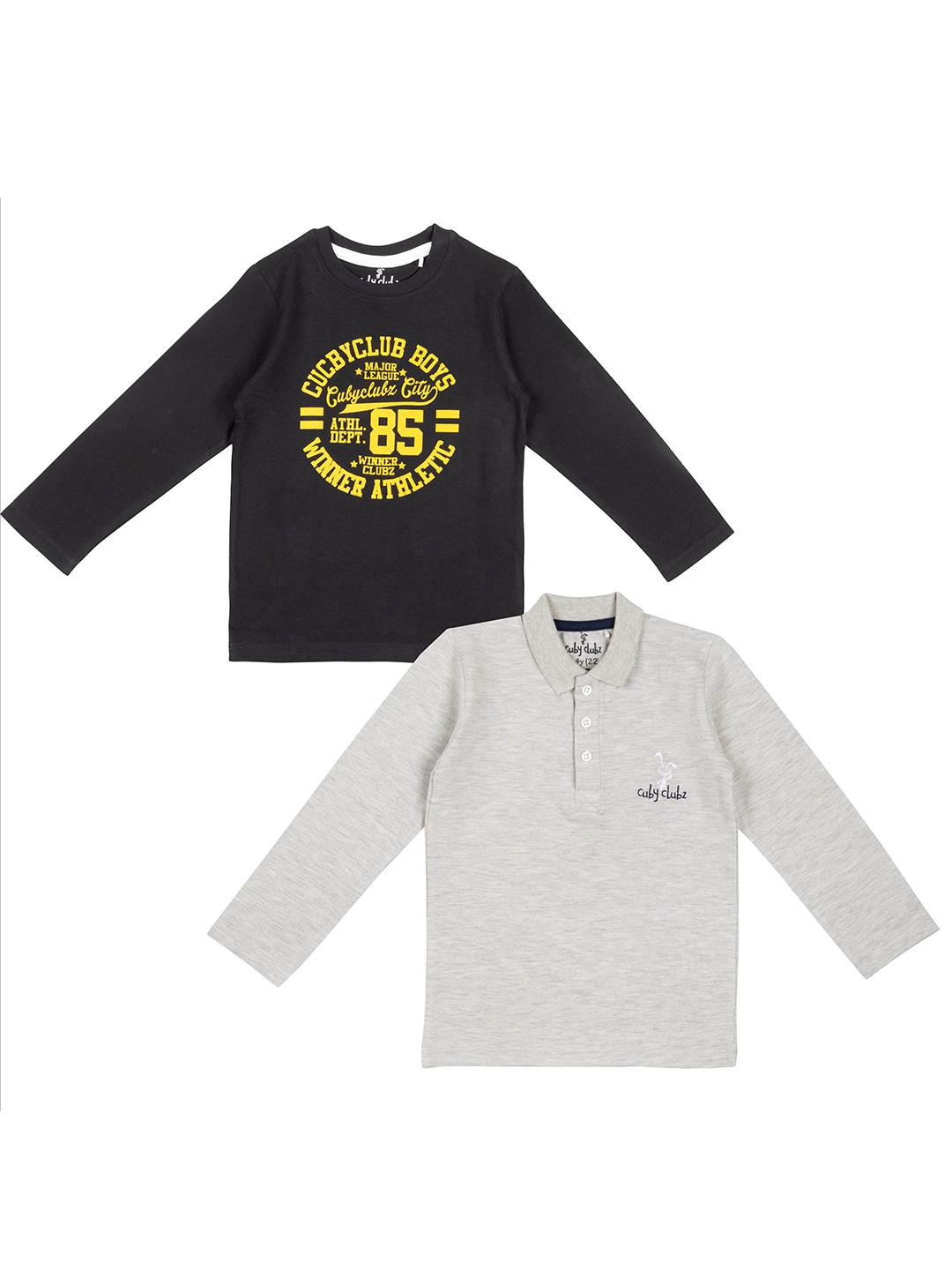 

JusCubs Boys Pack of 2 Pure Cotton T-shirt, Black