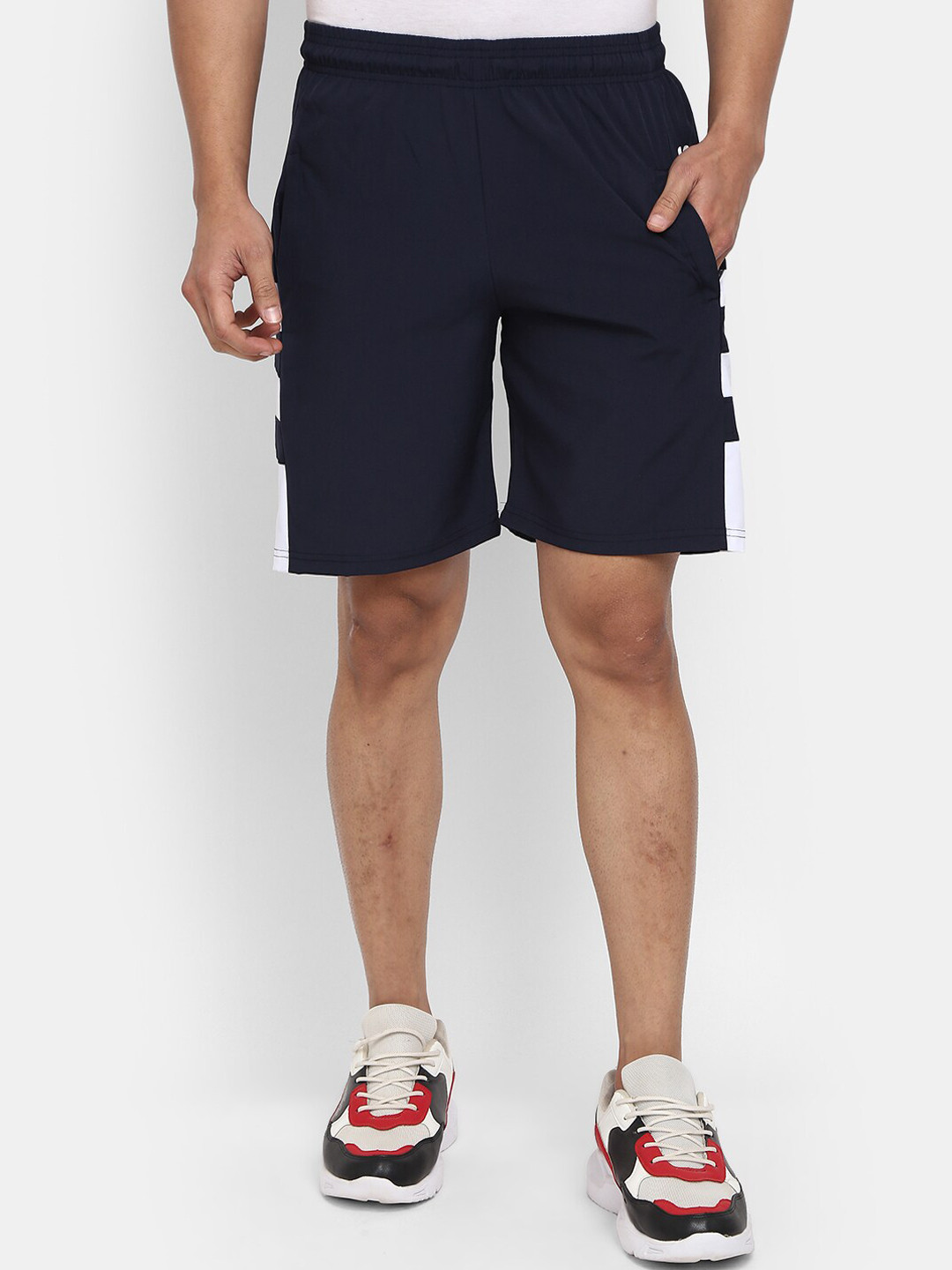 

V-Mart Men Printed Sports Shorts, Navy blue