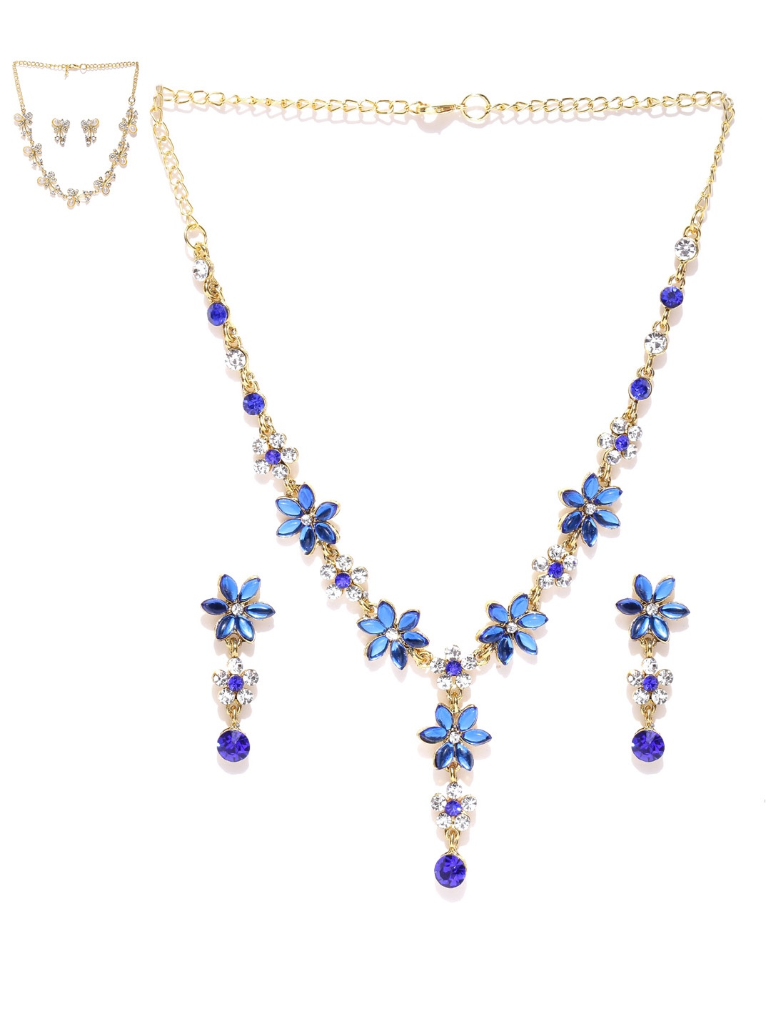 

Zaveri Pearls Set of 2 Stone-Studded Jewellery Sets, Gold