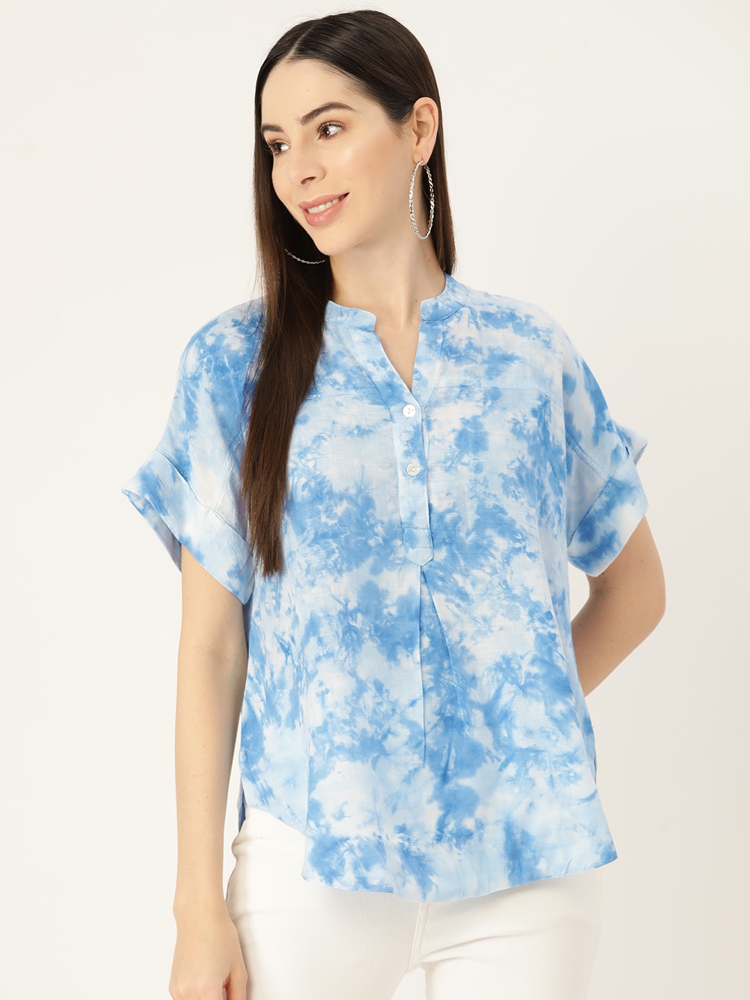 

Maaesa Tie & Dye Regular Top, Blue