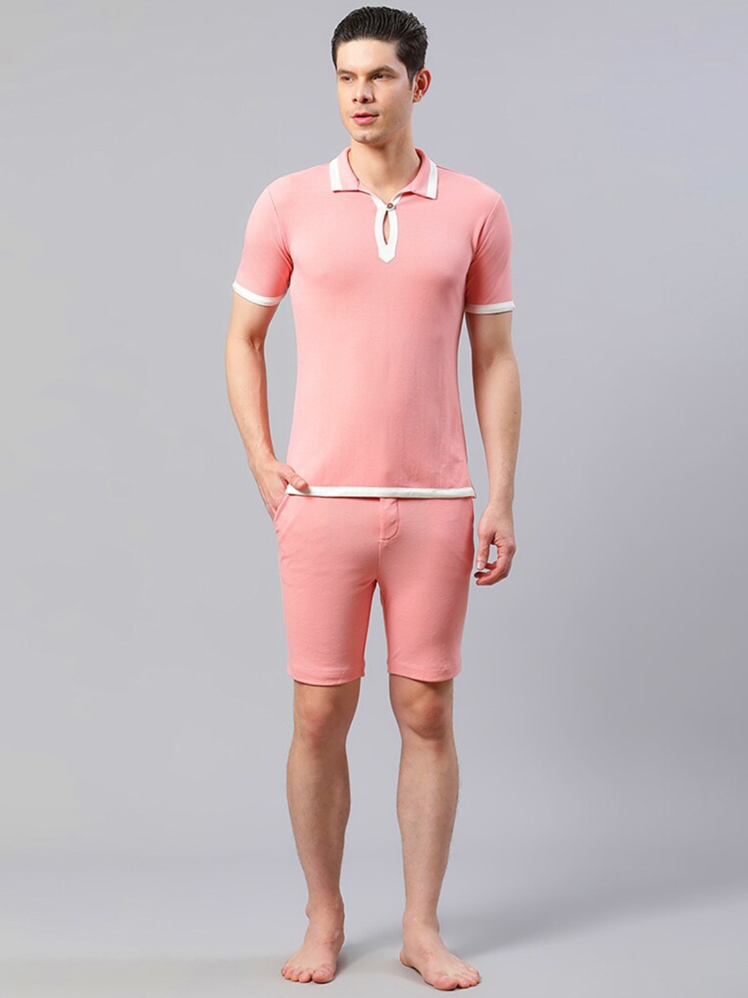 

HOUSE OF S Men Pink Night suit