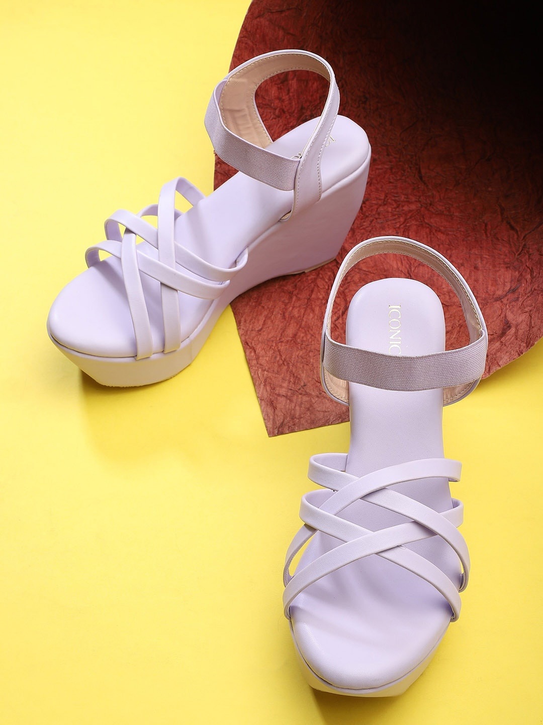 

ICONICS Open Toe Wedge Heels, Lavender