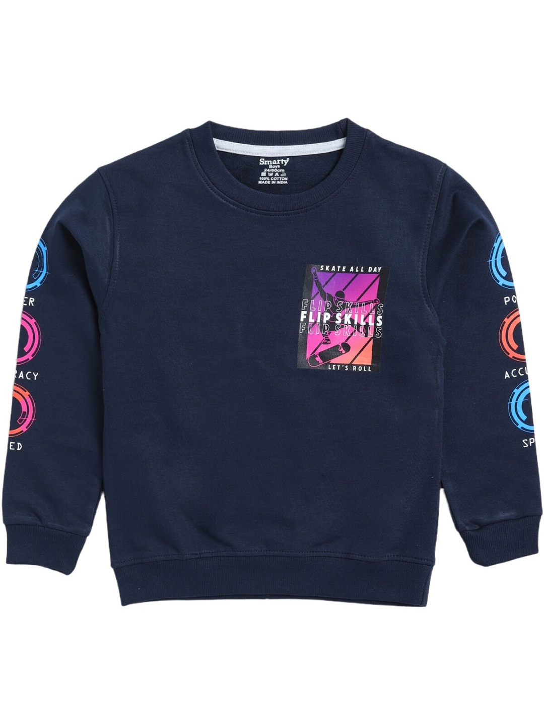 

Smarty Boys Graphic Printed Fleece Sweatshirt, Navy blue