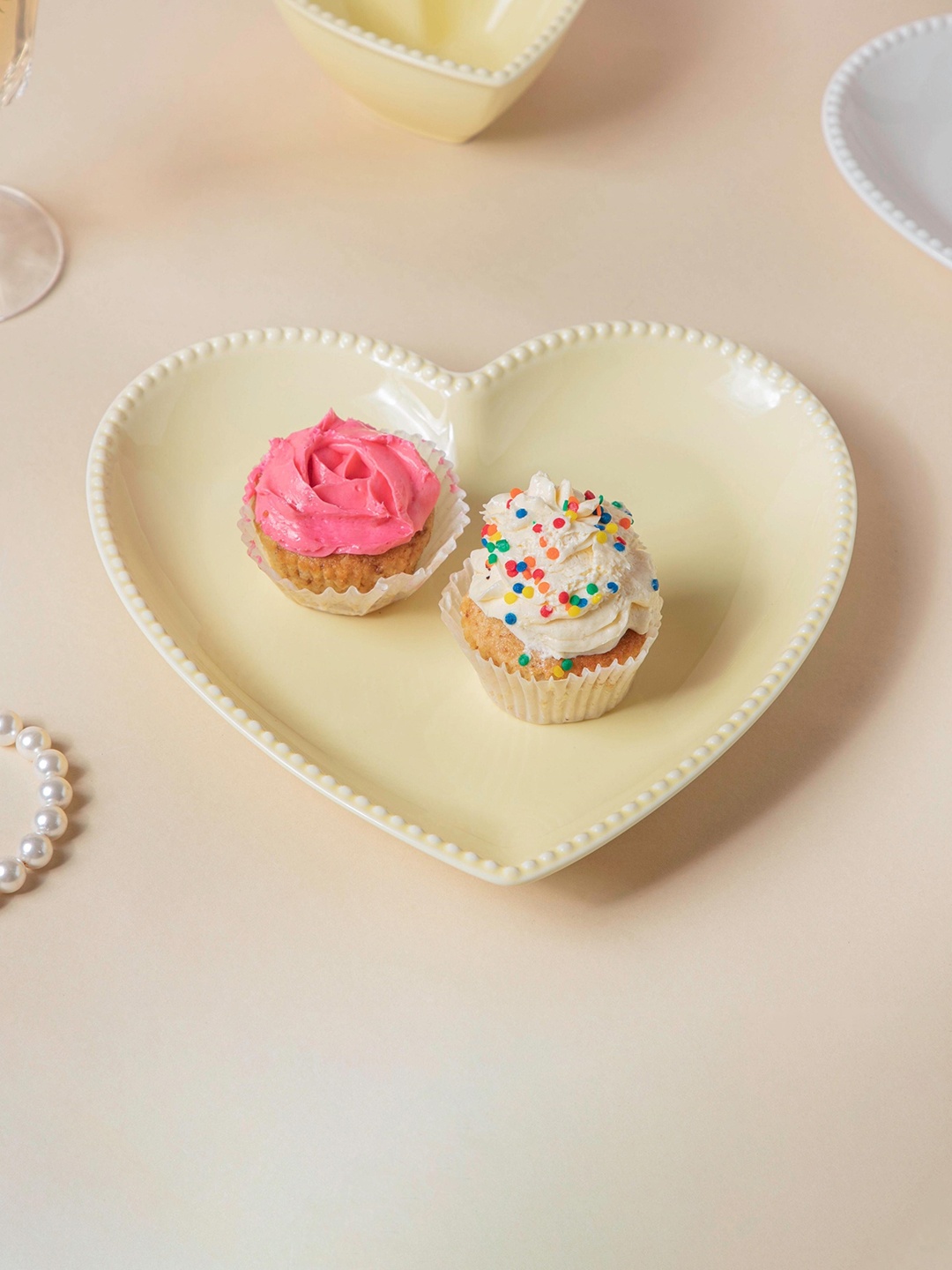 

Nestasia Yellow Heart Shaped Ceramic Glossy Plate