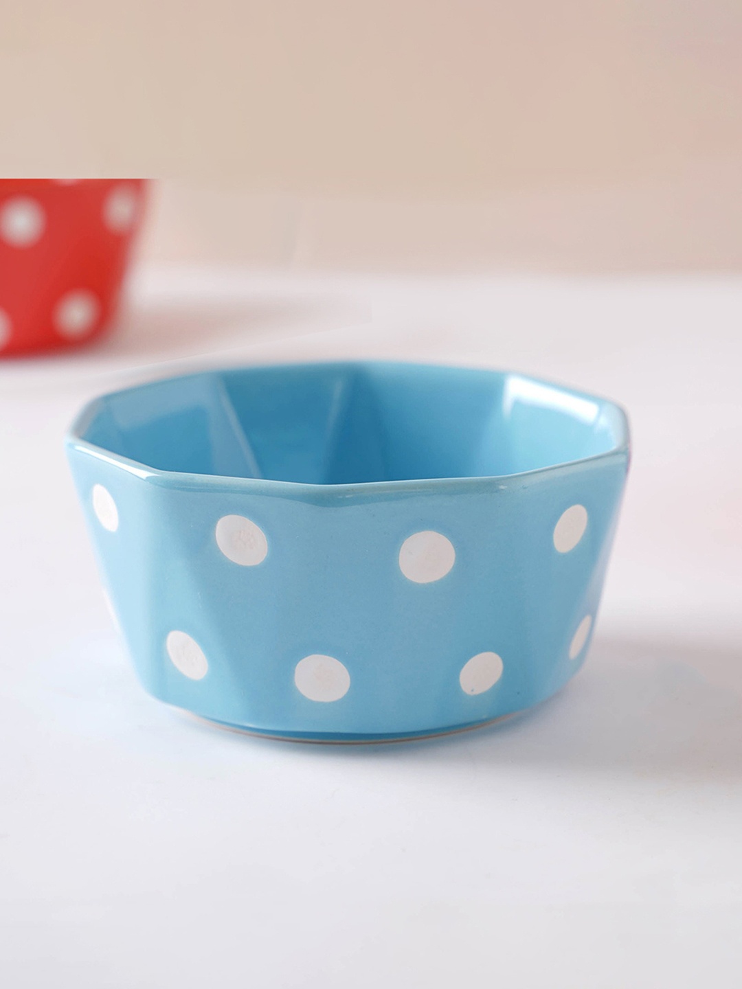 

Nestasia Retro Blue & White Printed Ceramic Glossy Bowl-500ml